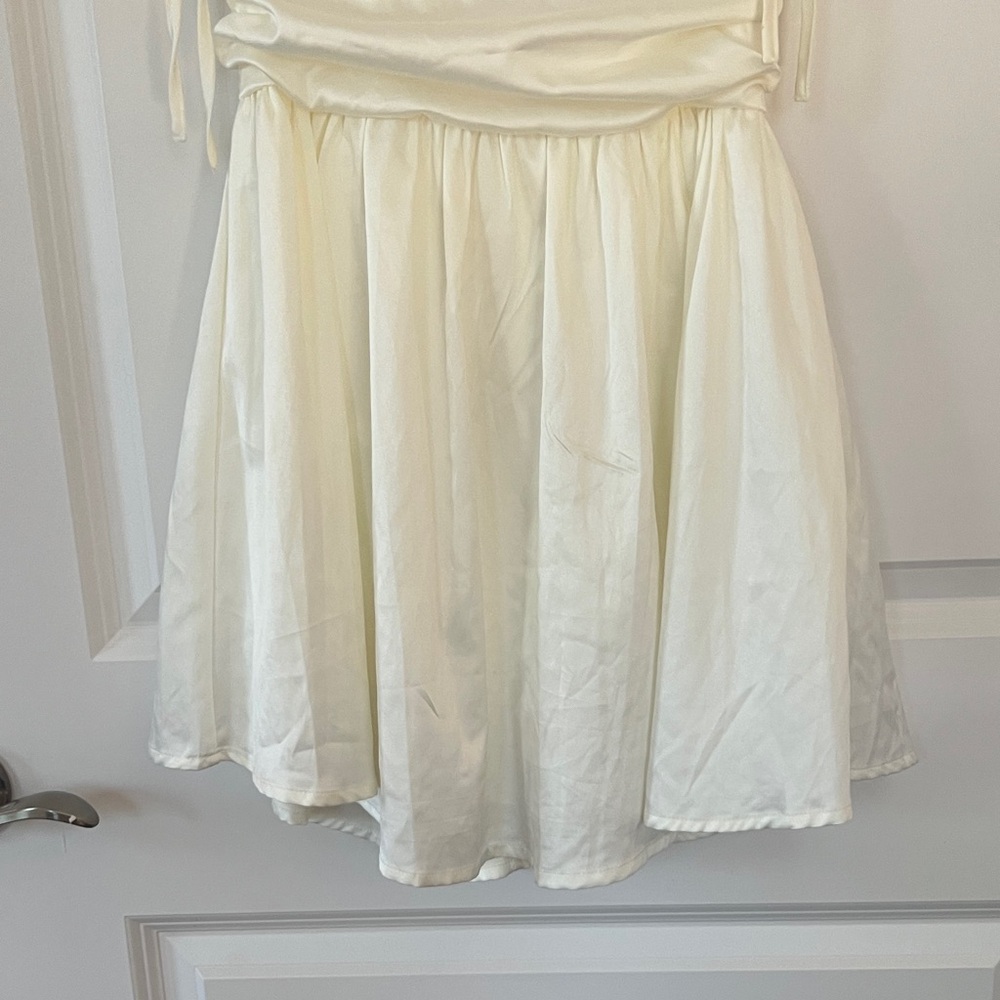 SHEIN Cream Tie-Shoulder Mini Dress - Picture 3 of 5